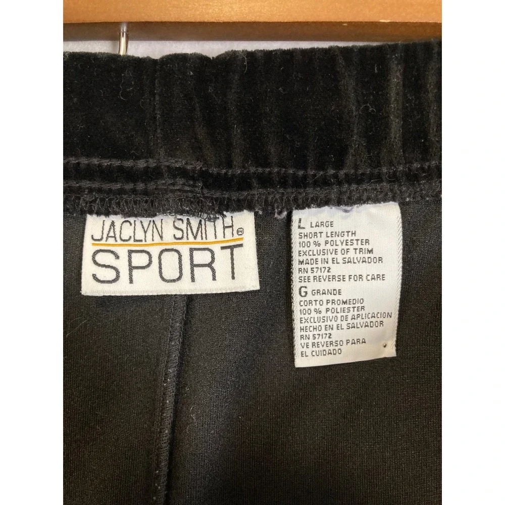 Vintage Jaclyn Smith Sport Womens Large‎ Black Velour High Waist Tapered Pants